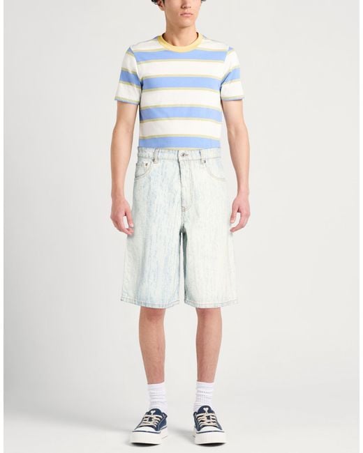 MSGM White Denim Shorts for men