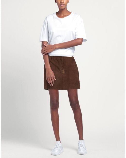 GIUSEPPE DI MORABITO Brown Mini Skirt Leather