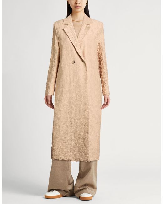 Harris Wharf London Natural Overcoat & Trench Coat Cotton, Polyamide, Elastane