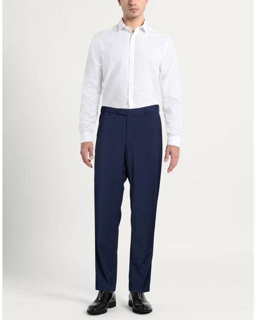 DIGEL Blue Pants Virgin Wool for men