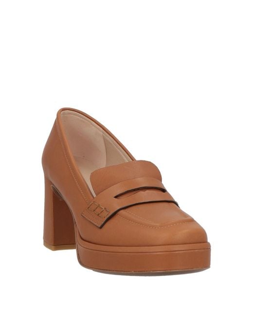 Roberto Del Carlo Brown Tan Loafers Leather