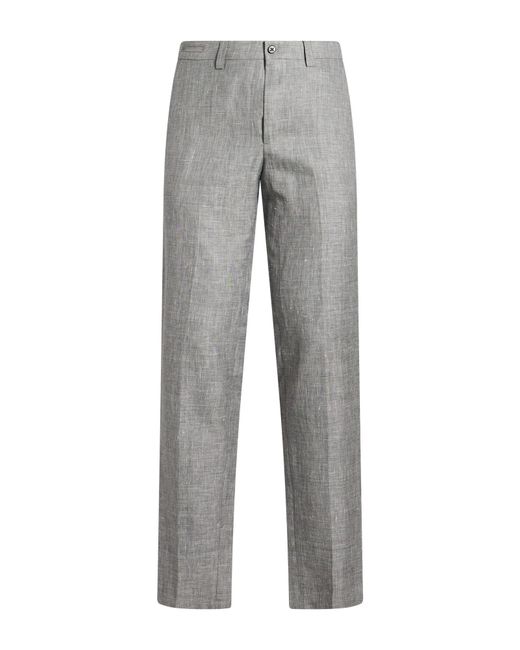 Corneliani Gray Pants Virgin Wool, Linen, Silk for men