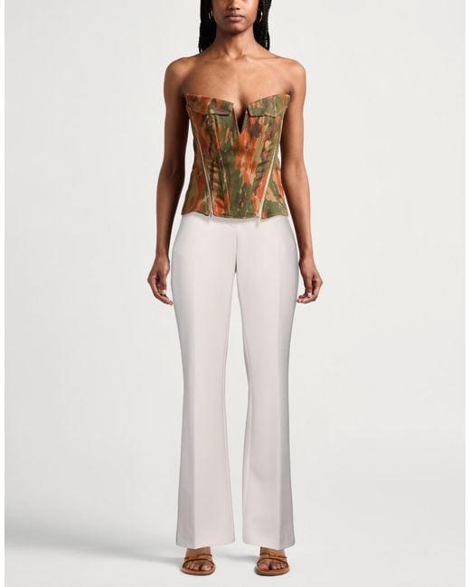 Dion Lee White Cream Pants Polyester, Wool, Elastane