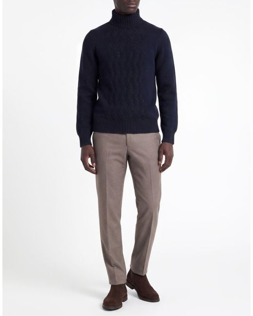Daniele Alessandrini Blue Midnight Turtleneck Wool, Polyamide for men