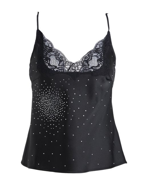 GIUSEPPE DI MORABITO Black Top Polyester, Elastane
