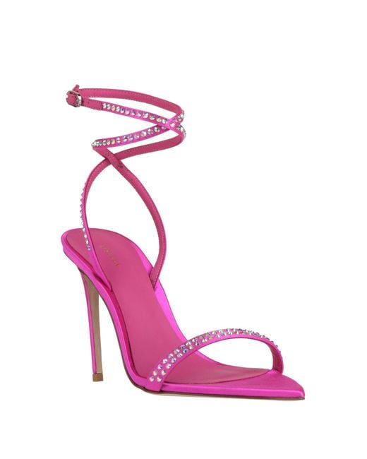 Le Silla Pink Fuchsia Sandals Textile Fibers