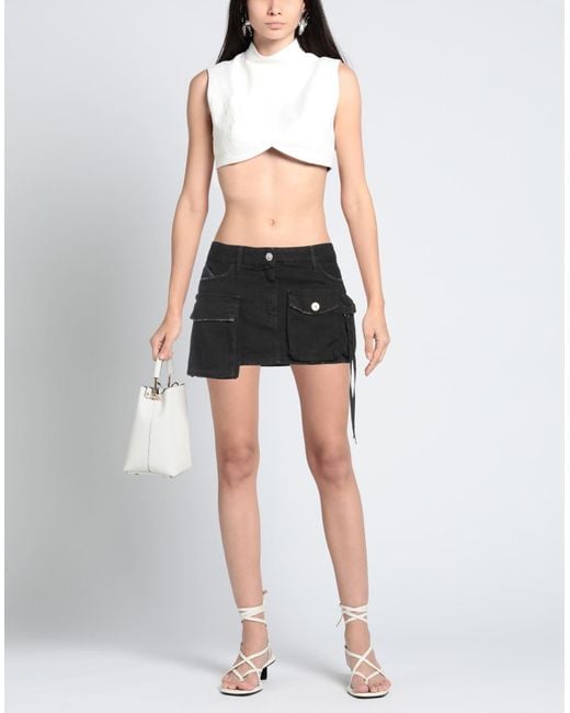 The Attico Black Denim Skirt