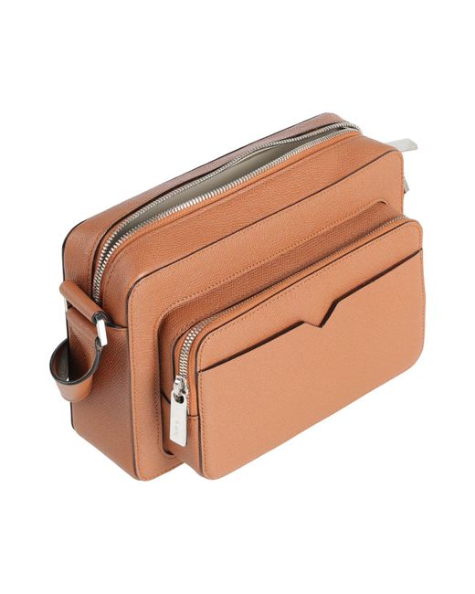 Valextra Brown V-Line Reporter Bag -- Cross-Body Bag Calfskin for men