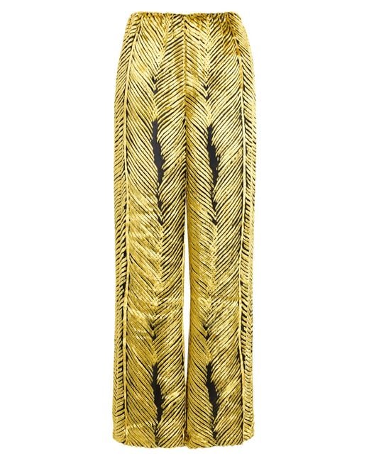 Sandra Mansour Yellow Pants Viscose, Silk