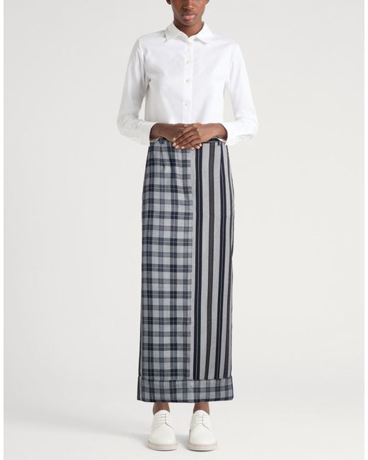 Thom Browne Gray Maxi Skirt Wool, Cotton