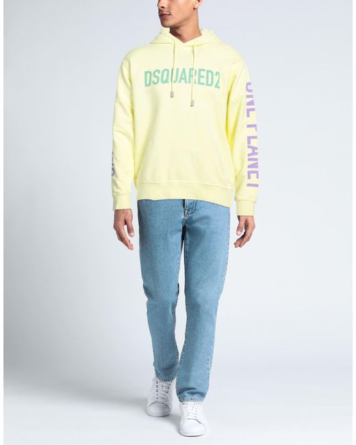 DSquared² Yellow Sweatshirt Cotton, Elastane for men