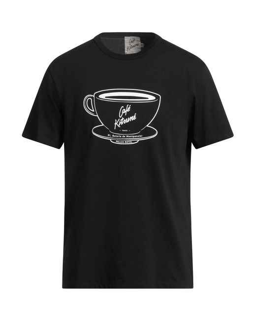 Maison Kitsuné Black Café Kitsuné T-Shirt Cotton for men