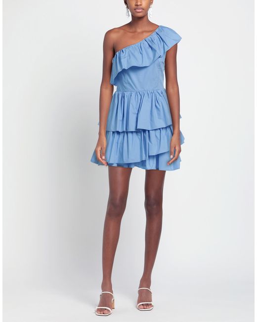 White Wise Blue Sky Mini Dress Cotton