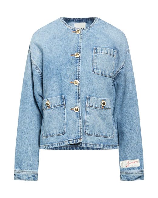 Sandro Blue Denim Outerwear Cotton
