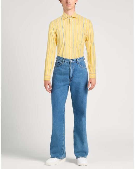 Manuel Ritz Yellow Shirt Cotton, Polyamide, Elastane for men