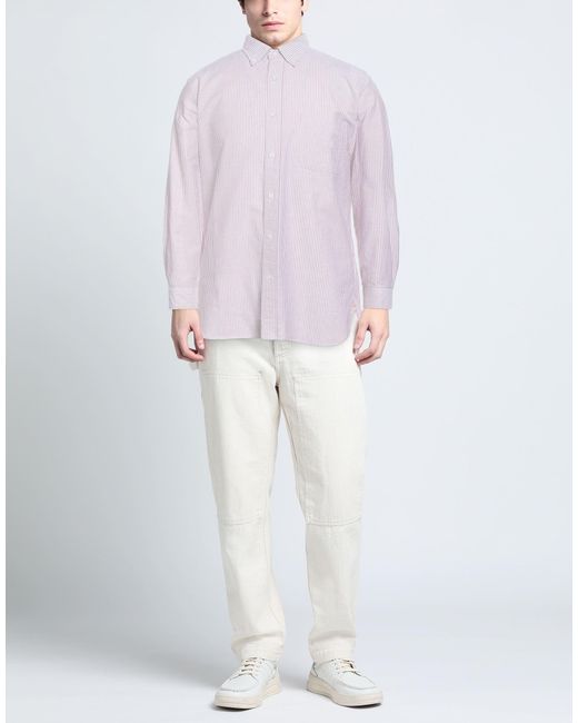 Beams Plus Purple Burgundy Shirt Cotton for men