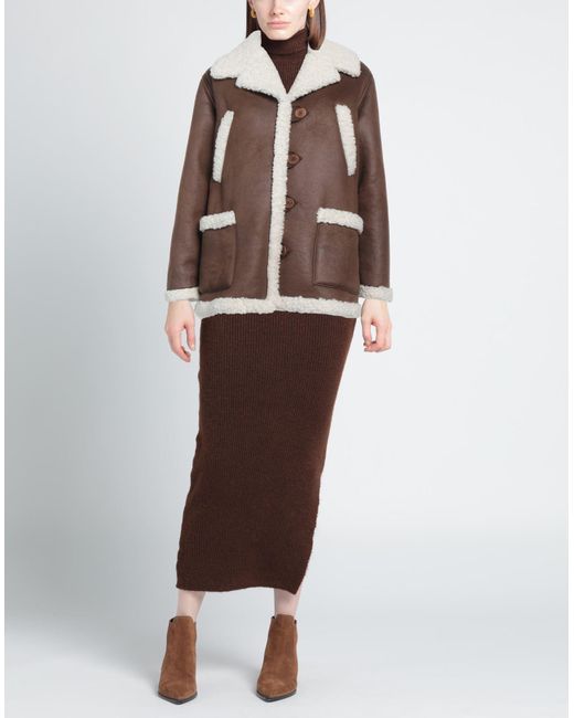 A.P.C. Brown Shearling- & Kunstfell