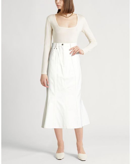 Safiyaa White Ivory Maxi Skirt Cotton