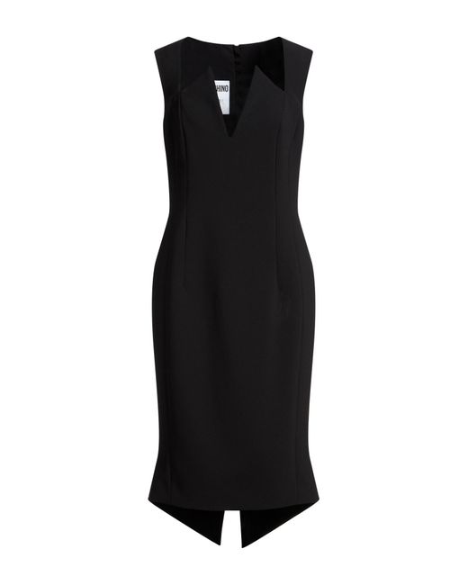 Moschino Black Midi Dress Polyester, Elastane