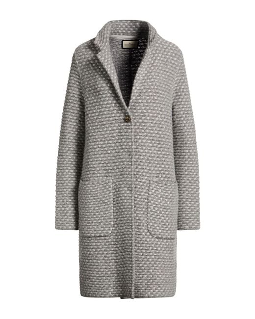 Bruno Manetti Gray Coat Virgin Wool, Alpaca Wool, Polyamide, Polyester