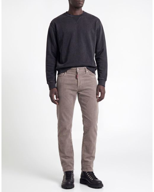 DSquared² Gray Taupe Pants Cotton, Elastane for men