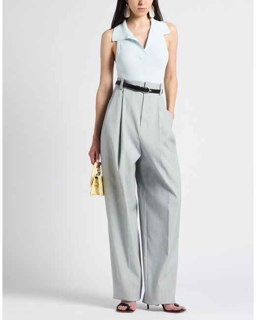 Jacquemus White Light Pants Polyester, Cotton, Virgin Wool, Elastane