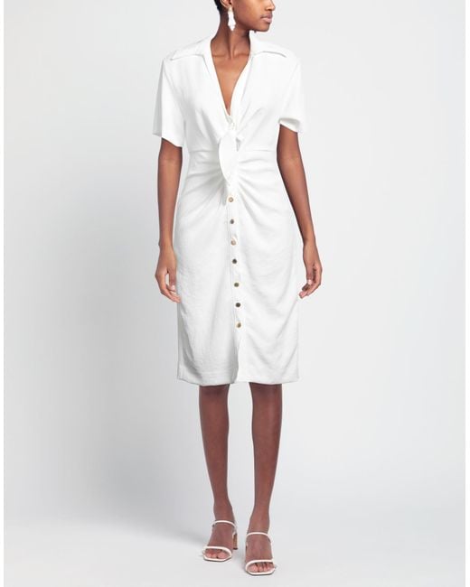 Sandro White Midi-Kleid