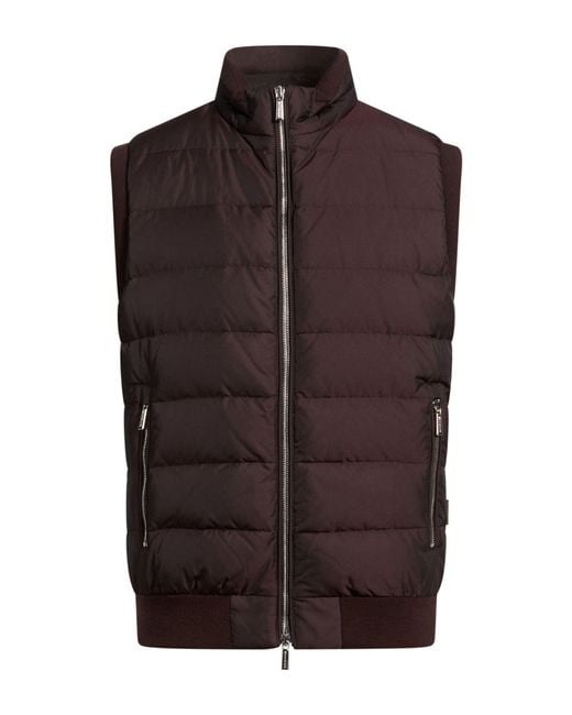 Moorer Brown Burgundy Vest Polyester, Polyamide for men
