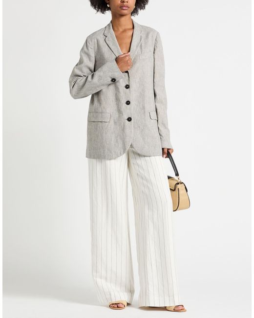 Massimo Alba Gray Blazer Cotton, Linen, Elastane