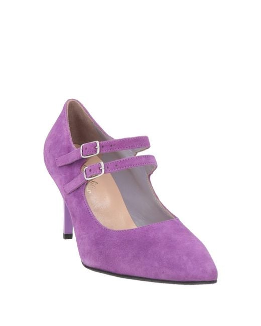 Bruglia Purple Pumps Leather