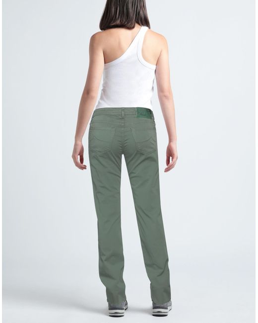 Jacob Coh?n Green Sage Pants Cotton, Elastane