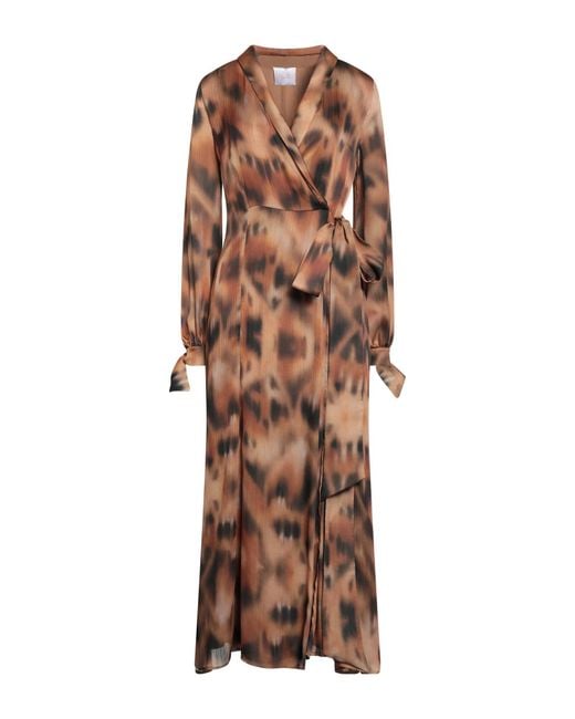 Galvan Brown Maxi Dress Polyester