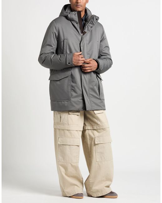 Moorer Gray Coat Polyester, Polyurethane for men