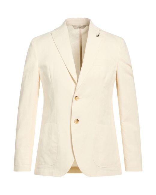 Paoloni Natural Blazer Cotton, Linen for men