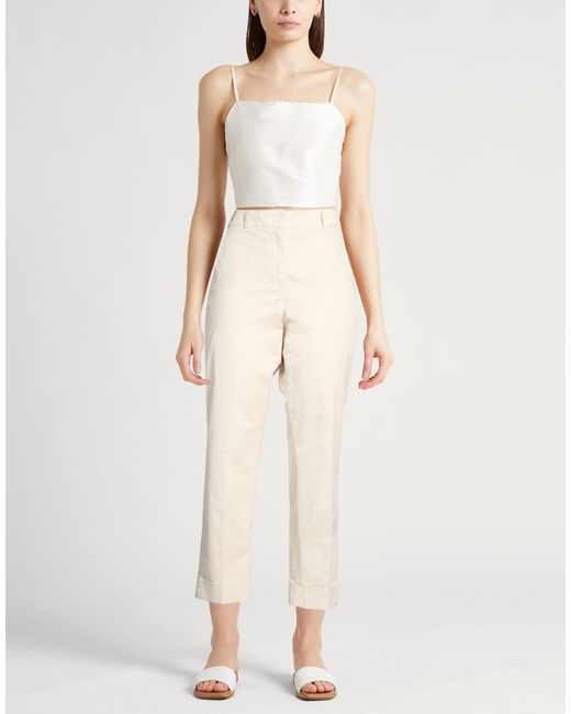Peserico White Pants Cotton, Elastane