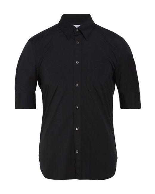 McQueen Black Shirt Cotton, Elastane for men