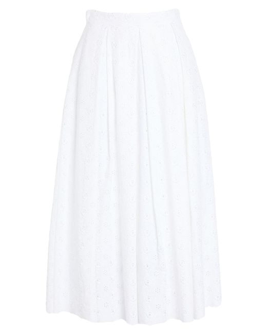 Lunatica Milano White Midi Skirt Polyester