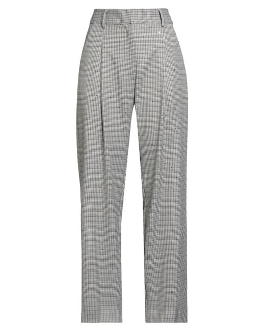 Shirtaporter Gray Pants Polyester, Viscose, Elastane