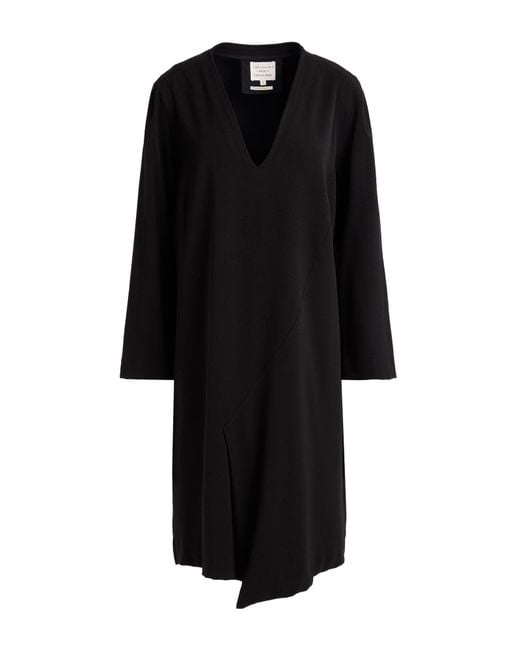 ALESSIA SANTI Black Midi Dress Polyester, Viscose, Elastane