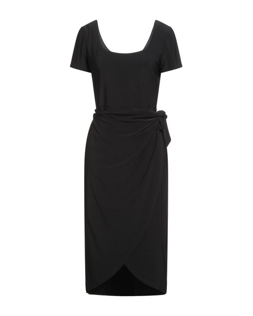 FRANK LYMAN Black Midi Dress Polyester, Elastane