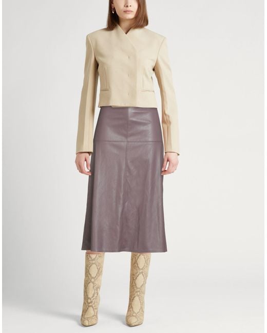 Max Mara Purple Leisure Midi Skirt Polyester, Polyurethane Resin
