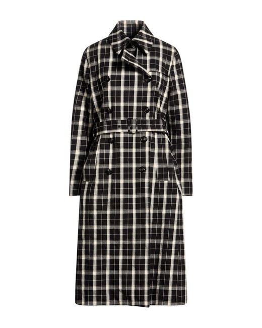 Department 5 Black Overcoat & Trench Coat Cotton, Wool, Polyester, Elastane