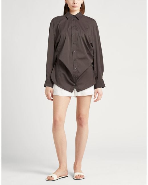 Brunello Cucinelli Brown Dark Shirt Cotton, Polyamide, Elastane