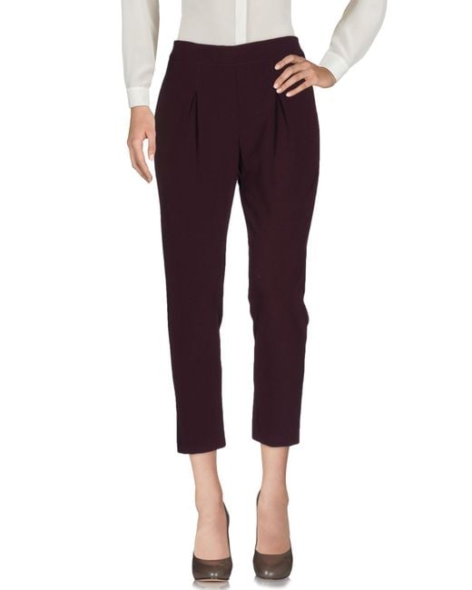 Twenty Easy By Kaos Purple Plum Pants Polyester, Elastane