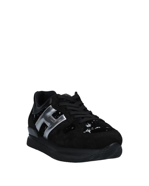 Hogan Black Sneakers Soft Leather, Textile Fibers