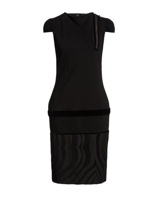 Roberto Cavalli Black Midi Dress Viscose, Polyamide, Elastane