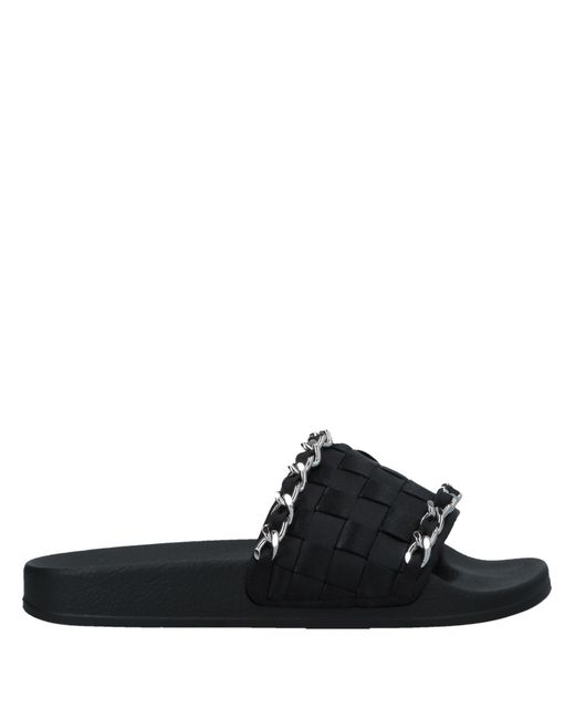 Pinko Black Sandals Textile Fibers