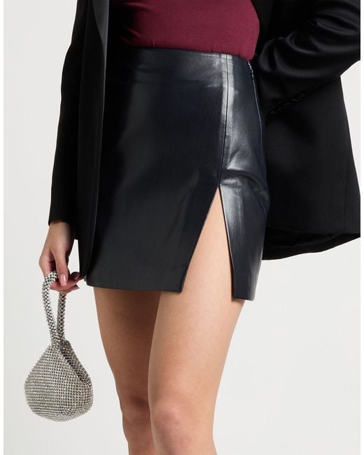 ANDAMANE Black Mini Skirt Polyester, Polyurethane