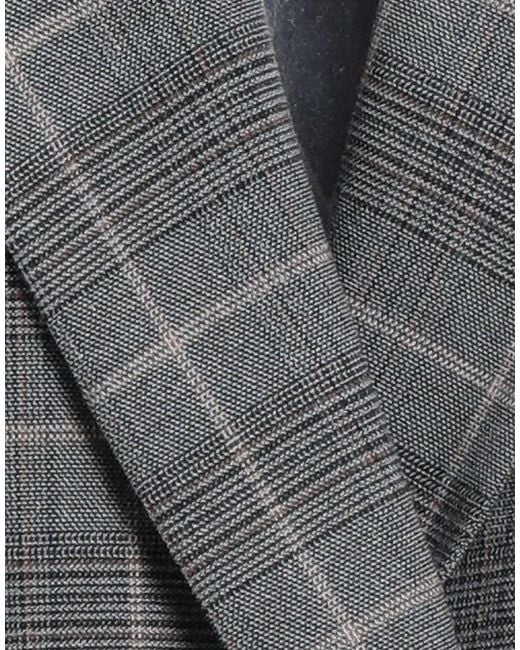 Soallure Gray Charcoal Blazer Polyester, Rayon, Elastane