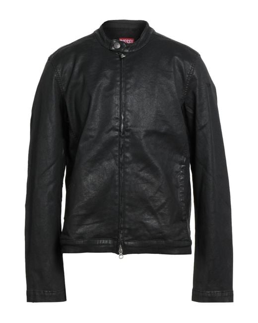 DIESEL Black Denim Outerwear Cotton, Polyester, Elastane for men